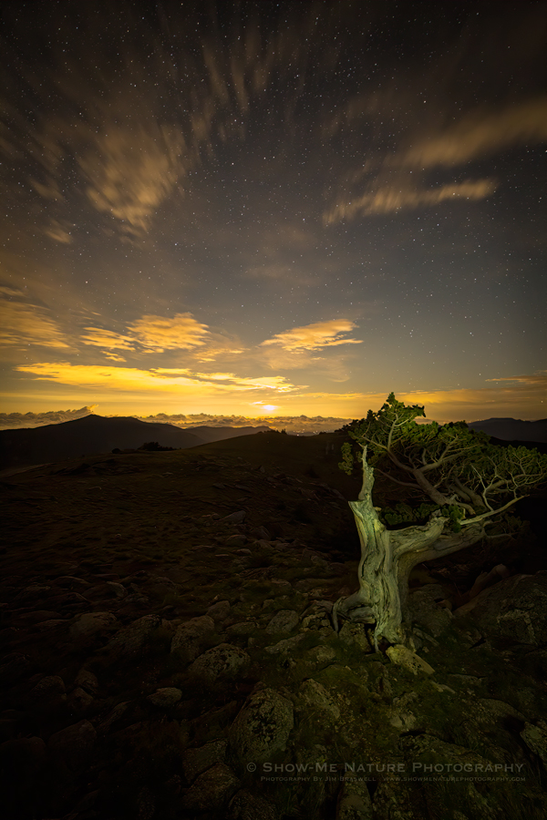 Transition from day to night on Mount Evans