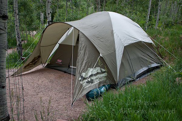 My tent "home" in Maroon Bells, Colorado