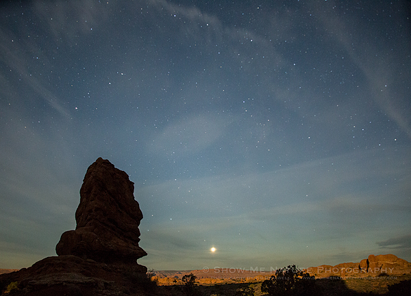 Star Points and a setting planet at Balanced Rock