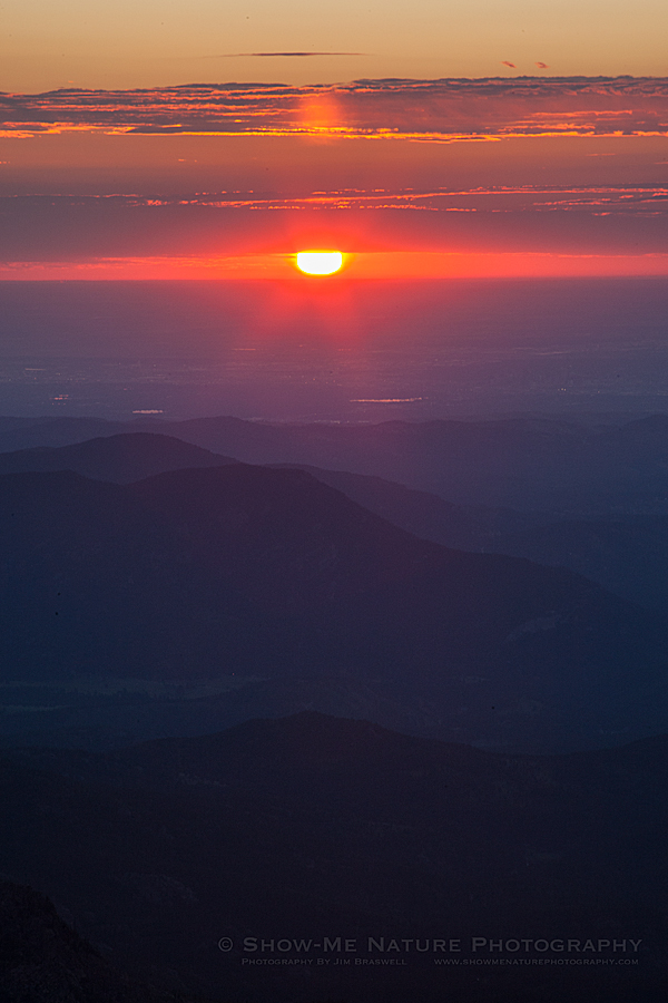 Sunrise from the summit of Mount Evans